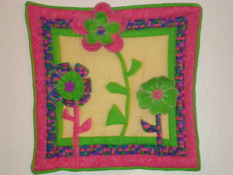 My First Quilted Project--Flower Wall Hanging