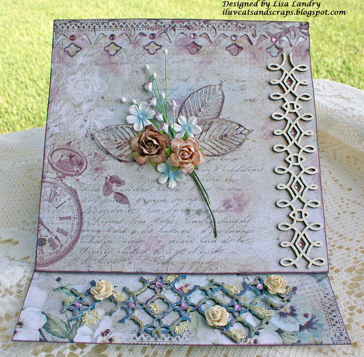 Brianne&#039;s Special Easel Card ~ gorgeous Blue Fern Studios papers