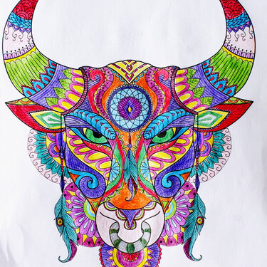 Babe - The Spanish Bull (Zentangle Coloring)