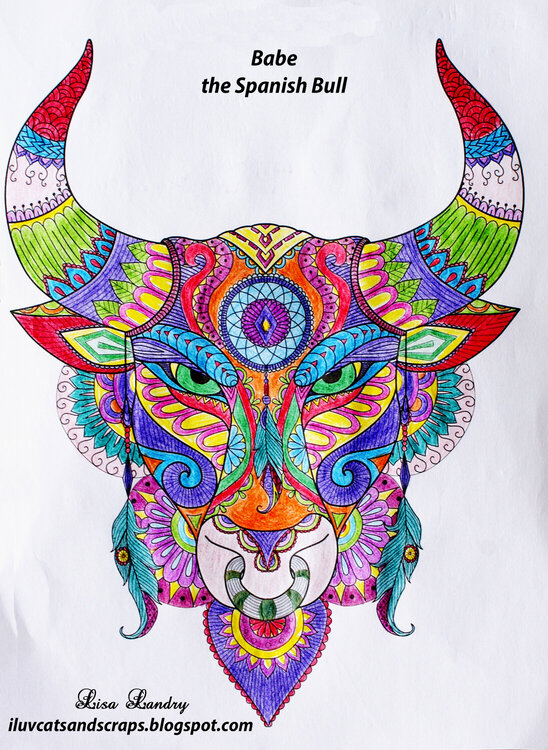 Babe - The Spanish Bull (Zentangle Coloring)