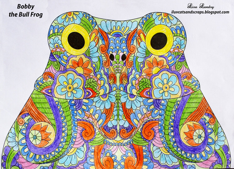 Bobby - the Bull Frog (Zentangle Coloring)