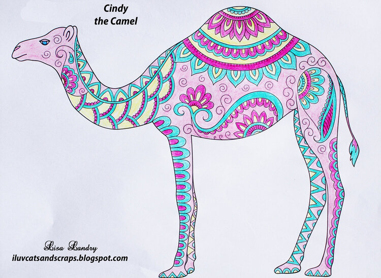 Cindy - the Camel (Zentangle Coloring)