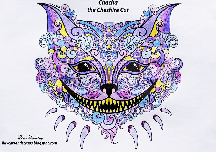 Chacha - the Cheshire Cat (Zentangle Coloring)