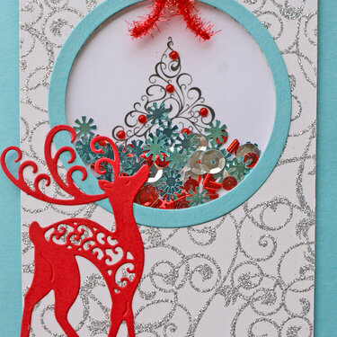 2016 Reindeer Christmas Shaker Card