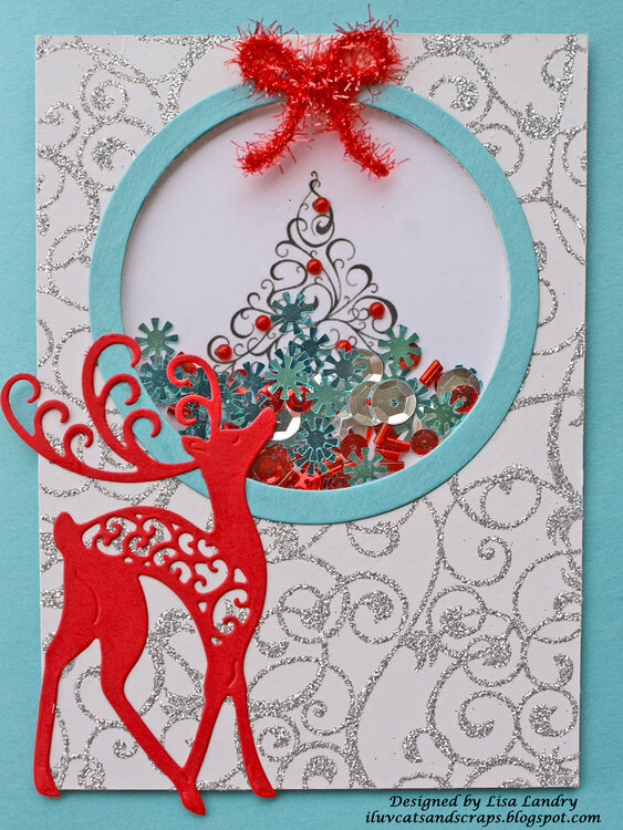 2016 Reindeer Christmas Shaker Card
