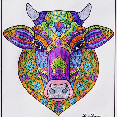 Carla the Cow (Zentangle Coloring)