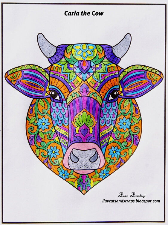 Carla the Cow (Zentangle Coloring)