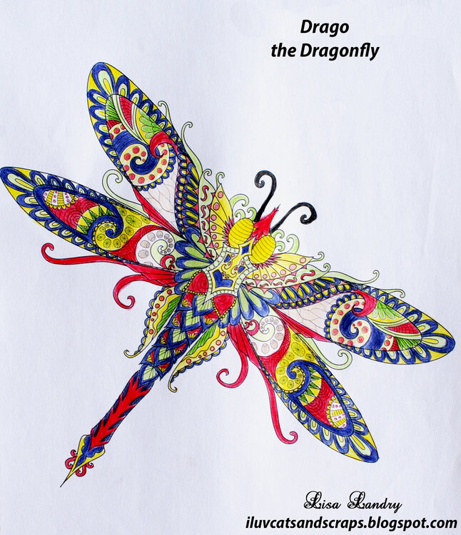 Drago - the Dragonfly (Zentangle Coloring)