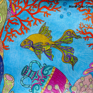 Mardi Gras - the Coral Reef Fish (Zentangle Coloring)