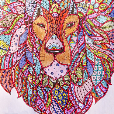 Lawrence - the African Lion (Zentangle Coloring)