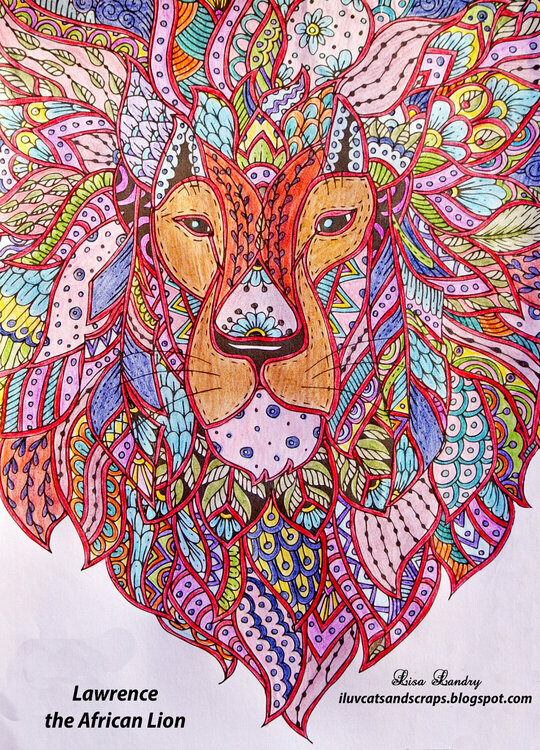 Lawrence - the African Lion (Zentangle Coloring)