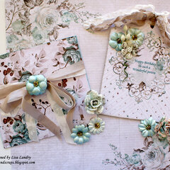 Lorna's Birthday Tag with Pocket Envelope ~ Prima's new Zella Teal Collection