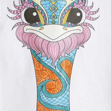 Olivia - the Ostrich (Zentangle Coloring)