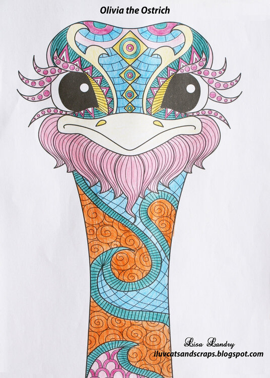 Olivia - the Ostrich (Zentangle Coloring)