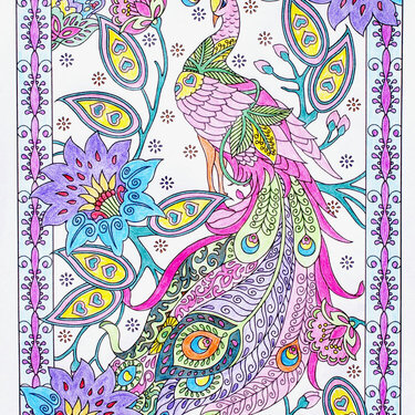 Patty - the pretty Peacock (Zentangle Coloring)