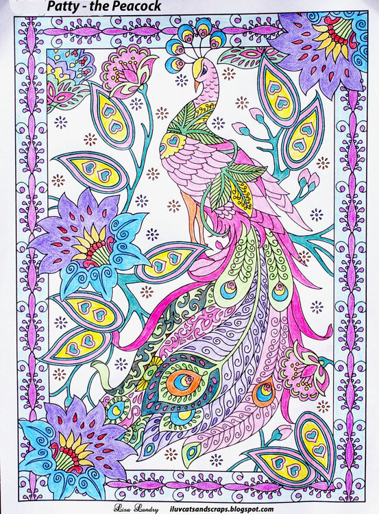 Patty - the pretty Peacock (Zentangle Coloring)