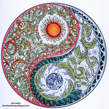 Sun &amp; Moon/Day &amp; Night Yin Yang Mandala