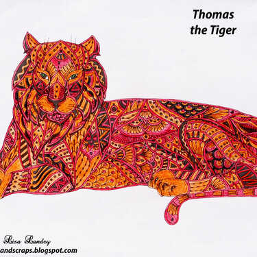 Thomas the Tiger (Zentangle Coloring)