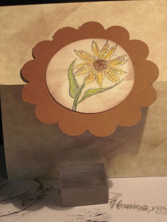 Sunflower flap card