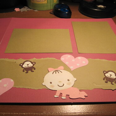 Re-do of monkey page for baby album.