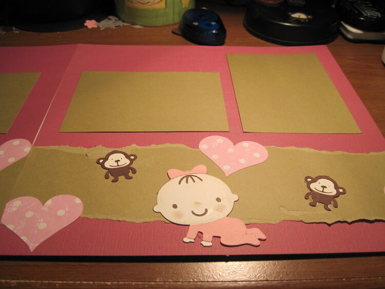 Re-do of monkey page for baby album.