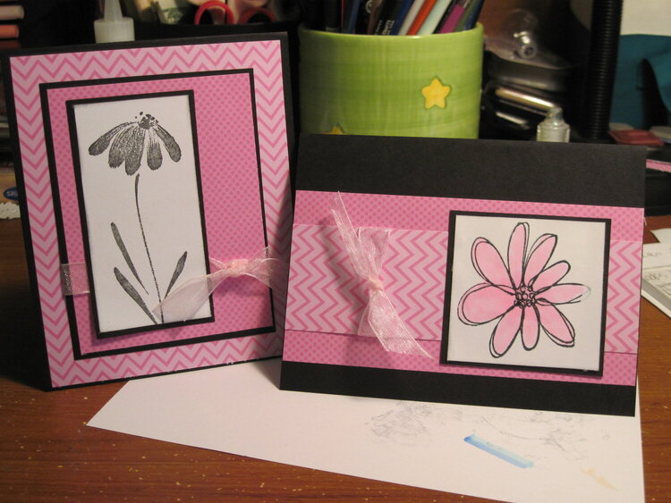 Two totally pink cards