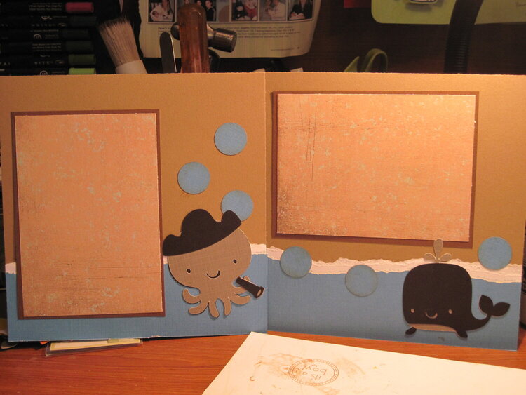 Whale and octopus page for Baby boy album
