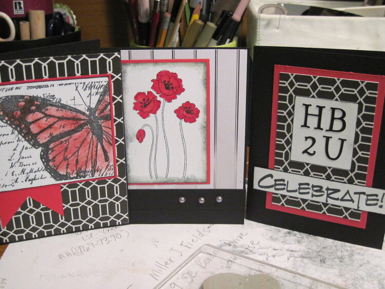 Red and black card set