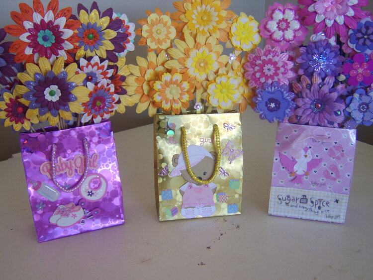 Handmade paper flower bags for babies