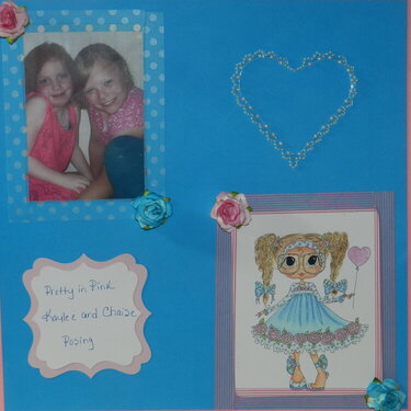 Scrapbook Page in Pink and Blue