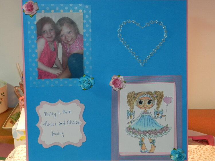 Scrapbook Page in Pink and Blue