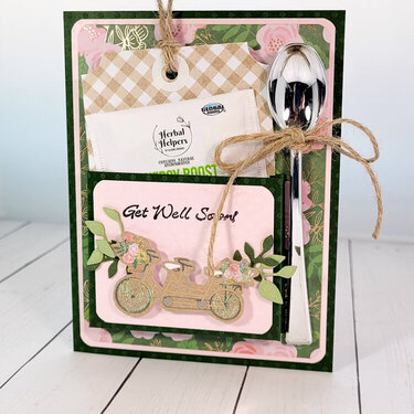 Get Well Soon Pocket Card with Tea Bag and Spoon