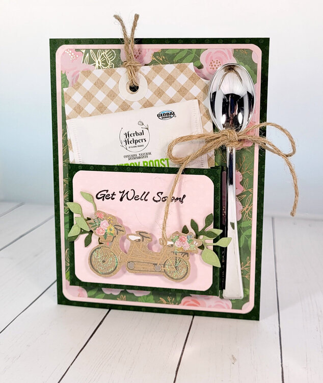 Get Well Soon Pocket Card with Tea Bag and Spoon