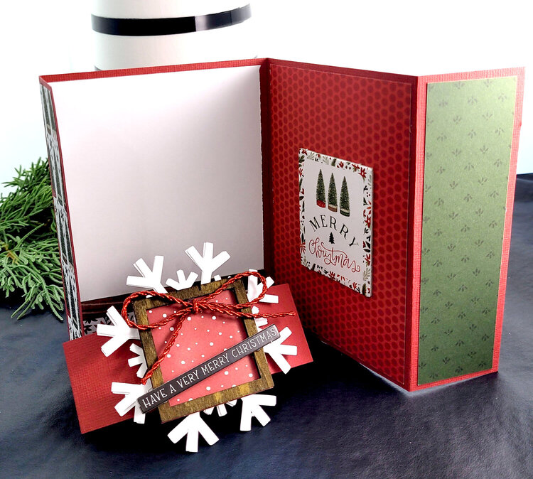 Stocking Accordion Tri-Fold Christmas Card