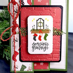 Stocking Accordion Tri-Fold Christmas Card