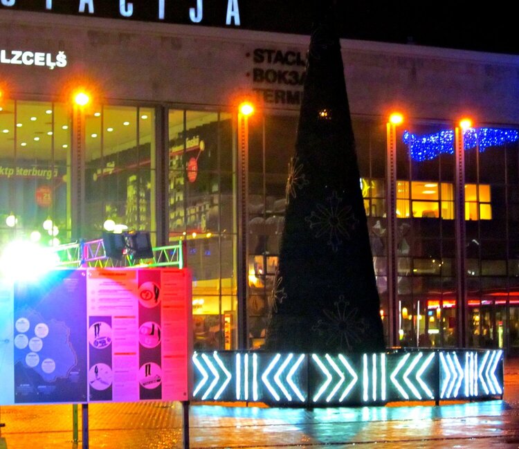 Riga, Latvia, Central Station, station square