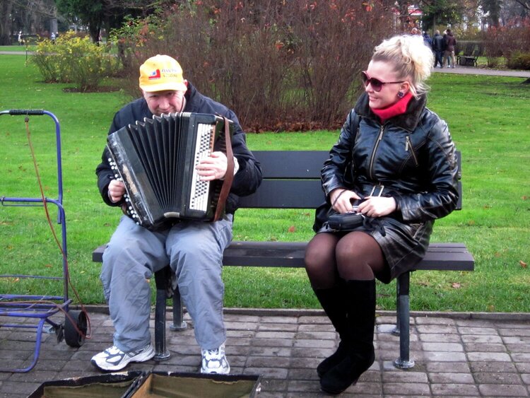 accordionist. street musician