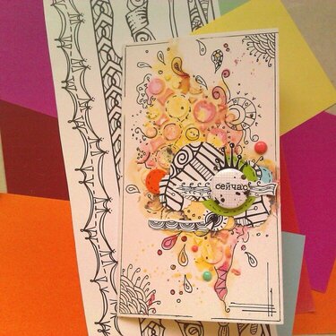 Mixed media doodling NOW card