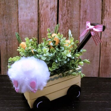 Bunny Bottom in a Carrot Wagon