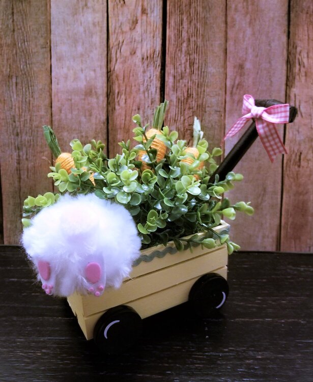 Bunny Bottom in a Carrot Wagon