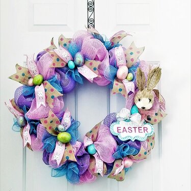 Happy Easter Deco Mesh Wreath