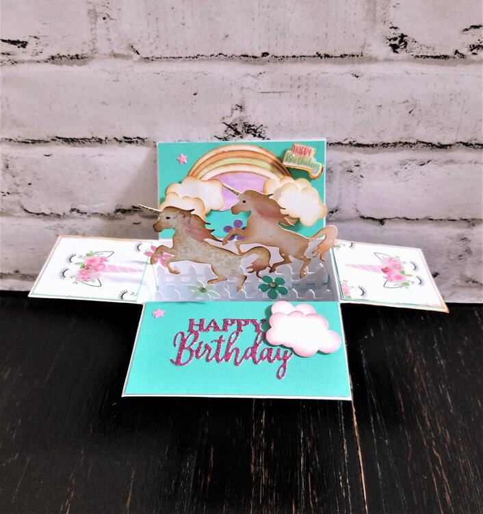 Unicorns Rectangular Pop-Up Card in a Box