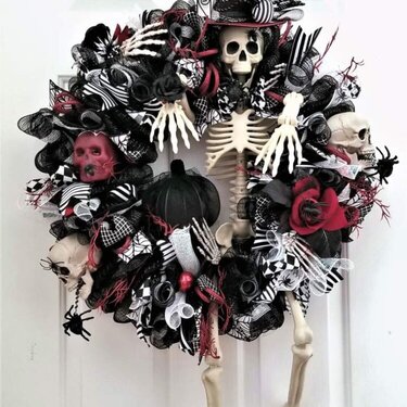 Steampunk Skeleton Wreath