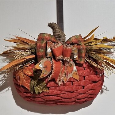 Basket Weave Design Pumpkin Wreath