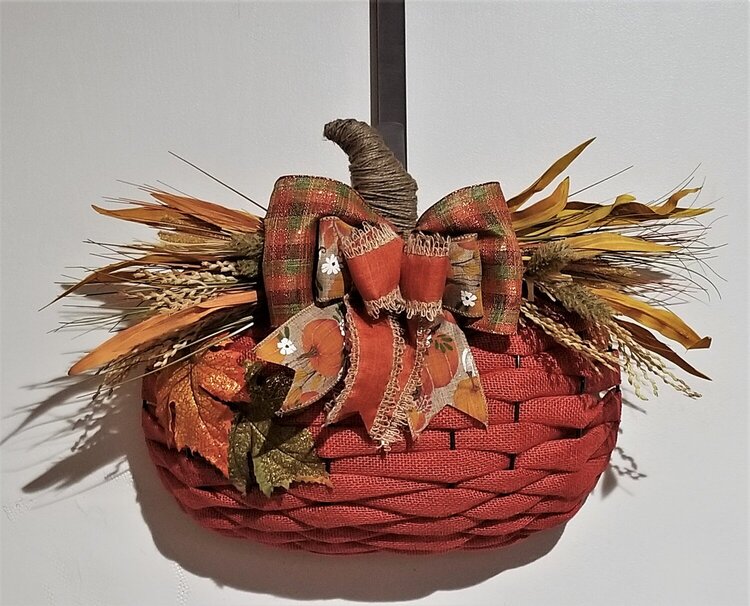 Basket Weave Design Pumpkin Wreath