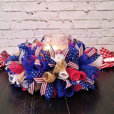 4th of July Deco Mesh Centerpiece/Wreath