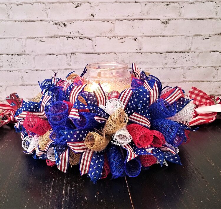 4th of July Deco Mesh Centerpiece/Wreath