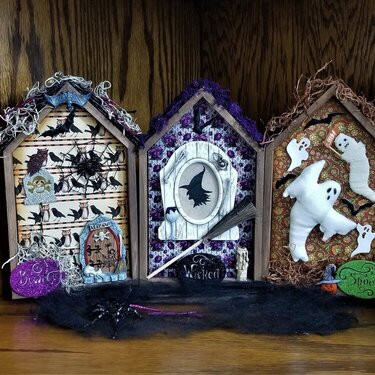 Altered Wooden Halloween Houses