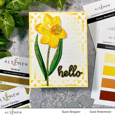 Daffodils and Glitter Card stock
