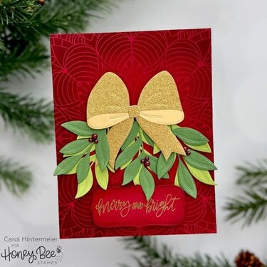 Merry and Bright Holiday Card with Die Cuts and Stencil